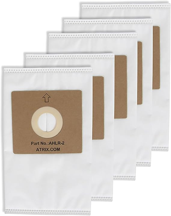 Atrix - AHLR-2 HEPA Filter Bags - Replacement Vac Filter Bag for AHSC-1 Lil' Red Vacuum Cleaner (5-Pack),white, 9.5" 5.5" 1"