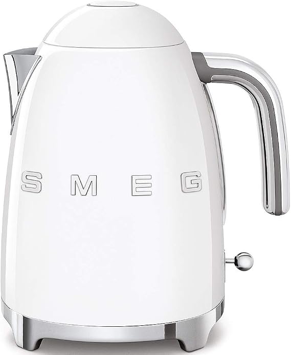 SMEG KLF03 Electric Kettle 1.7L (7 Cup), Retro Hot Water Boiler for Tea & Coffee, Fast Boiling, Auto Shut-Off, Soft Open Lid, 360 Swivel Base Countertop Kettle White
