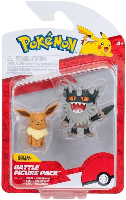 Pokémon PKW3577 Battle Figure Pack - Mauzinger & Evoli, Resmi Detaylı Figürler, Her biri 5 cm