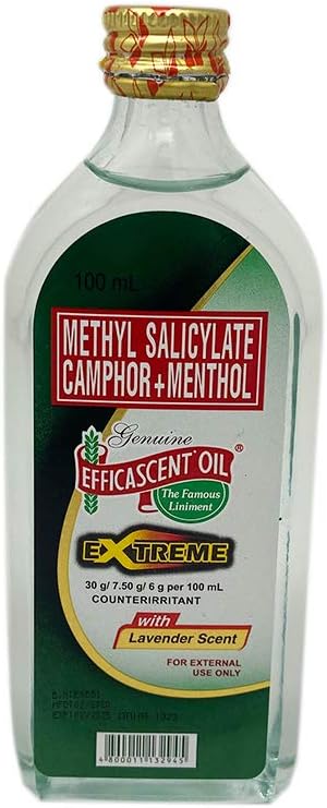 Efficascent Oil Extreme Strength Methyl Salicylate Camphor Menthol with Lavender Scent 100ml