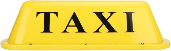 Taxi Sign Lamp, Taxi LED Light 12V LED Magnetic Taxi Sign Roof Top Car Super Bright Light Lamp with Cigar Lighter Taxi Windscreen Cab Indicator Sign (yellow (article number: