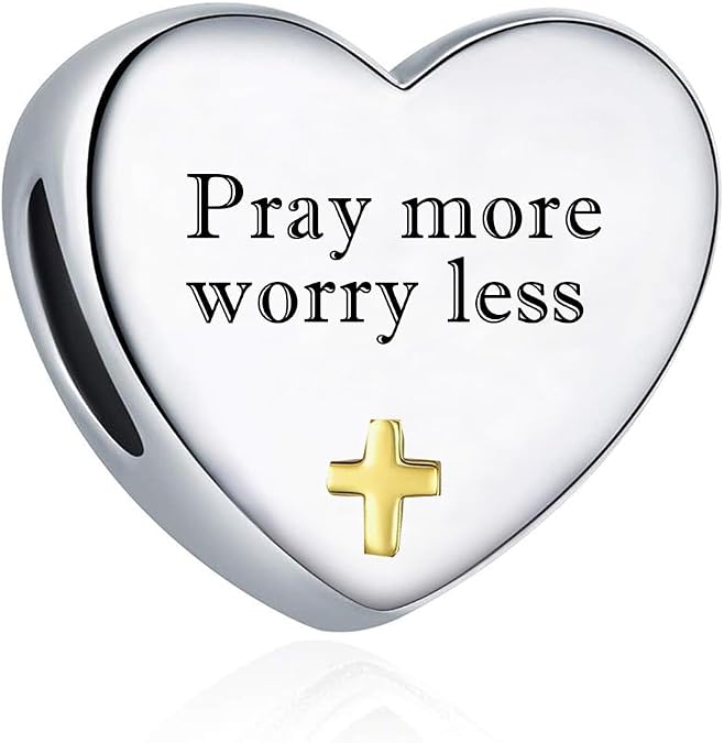 Cross Heart Charm for Pandora Bracelets Christian Bible Verse Charms Prayer Faith Religious Gifts for Women