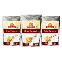 Ghotaram Raw Sabut Haldi Gatiya Whole Turmeric Sticks, Turmeric Haldi Kacchi haldi, Dry Sabut Haldi Ghatiya, Dry Turmeric Sukhi Haldi, Dry Haldi, Haldi Sabut Cooking Essentials-150Gx3Pk