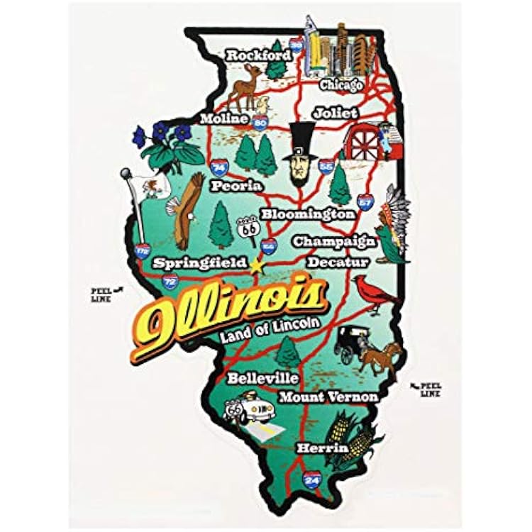 Illinois - State Map Outline Vinyl Sticker