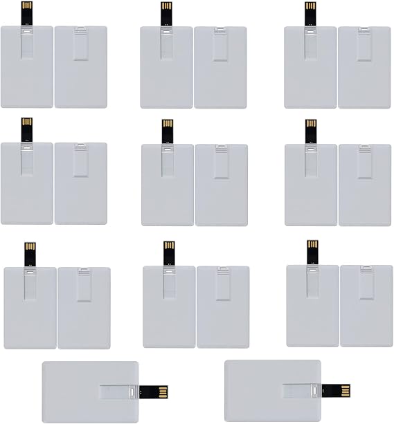 128MB Card Flash Drive 100 Pack Bulk and Wholesale Credit Card USB Flash Drives Pack Card Shape Flash Drive Pen Drive USB Drive Thumb Drive USB Memory Custom (White, Custom Logo)