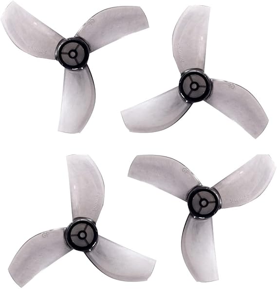 Gemfan 4Pairs 35mm 3-Blade/4-Blade Propeller 1.0mm CW CCW PC Paddle for 08028 Motor Freestyle Racing Tinywhoop Drone (3-Blade,Gray)