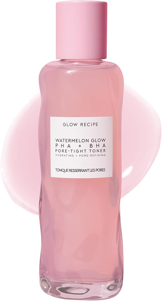 Glow Recipe PHA + BHA Face Toner, Korean Exfoliating Toner for Pores, Gentle Chemical Exfoliant + Hydrating Toner, Watermelon, Cactus Water + Glycerin (150ml)