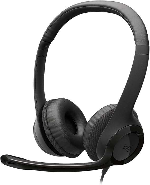 Logitech H390 Wired Headphones with Mic, USB Headset with Microphone for PC, Noise Cancelling Microphone