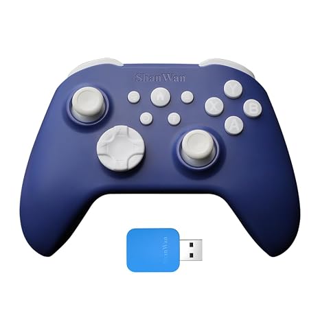 ShanWan Wireless Bluetooth Controller, Gamepad with 2.4G Receiver and Data Charging Cable, Compatible with Windows PC, Android, iOS, iPad, macOS and Switch 2