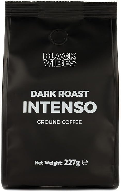 Black Vibes - Ground Coffee (227g) | Dark Roast Intenso | Robusta Blend