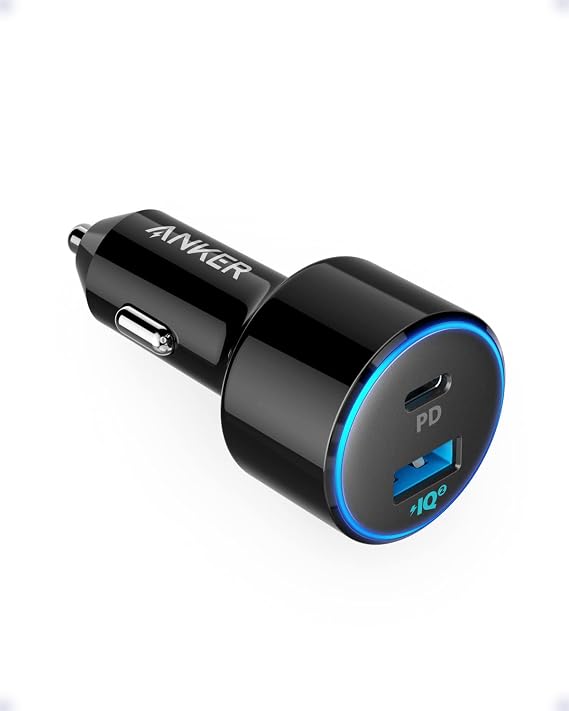 Anker USB C Car Charger, 49.5W PowerDrive Speed+ 2 Adapter, 30W PD Port for iPhone 15 14 13 12 11 Series, Compatible with S10/S9, MacBook Air, iPad Pro, 19.5W Fast Charge Port for S8 and More