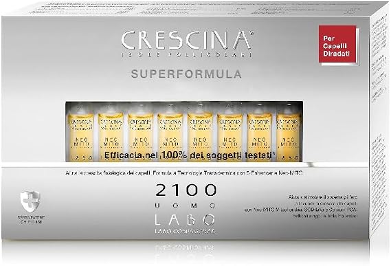 Crescina Transdermic SUPER FORMULA Follicular Islands Hair Regrowth Treatment 2100 Men 20 ampoules