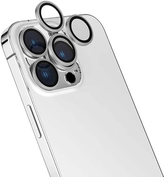 ZORE Apple Compatible iPhone 16 Pro iPhone 16 Pro Max CL-15 Fingerprint Free Anti-Reflective Camera Lens Protector Silver