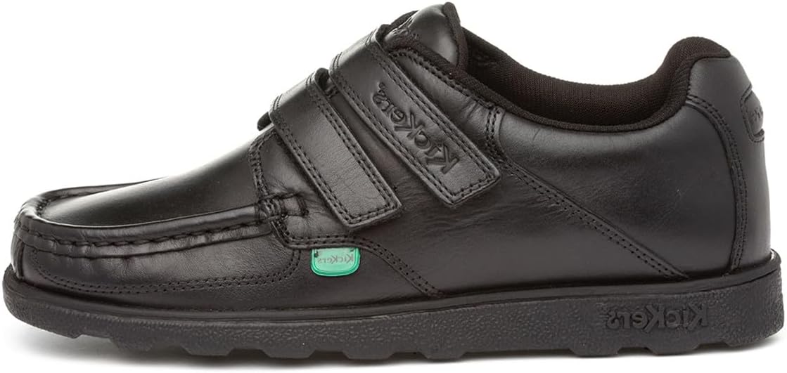 Kickers Men's Fragma Moc Toe Twin Leather School Shoes, Black, 38