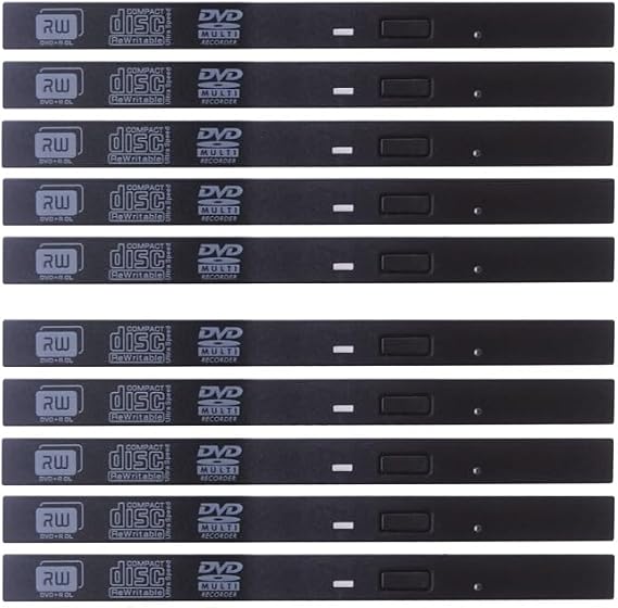 10pcs Replacement 9.5mm CD DVD-ROM/RW DVD ODD Optical Drive Flat Shape Bezel Faceplate Front Panel Cover Universal Parts