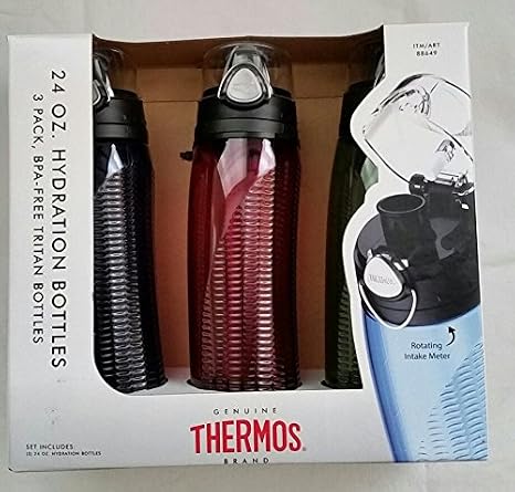 Thermos 24 oz. Hydration Bottles 3 Pack (Blue, Pink, Green)
