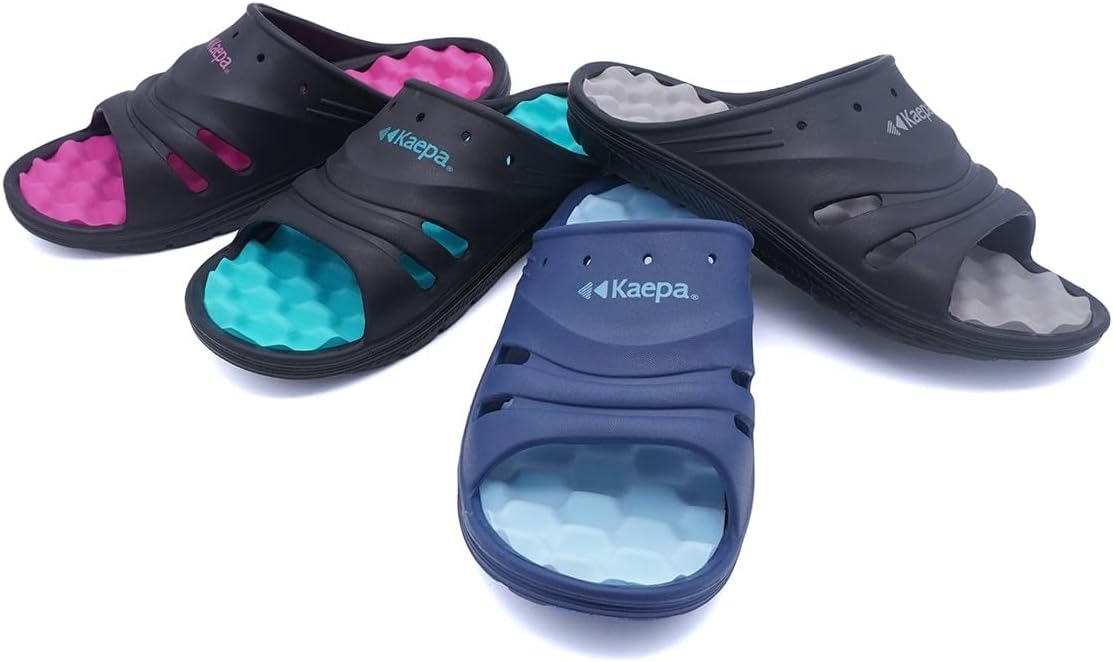 Kaepa Women's Slide Sandal, Black, L 3E