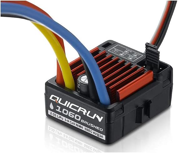 QuicRun Brushed 1060 60A Electronic Speed Controller ESC 1060 with Switch Mode BEC for 1:10 RC Car 
