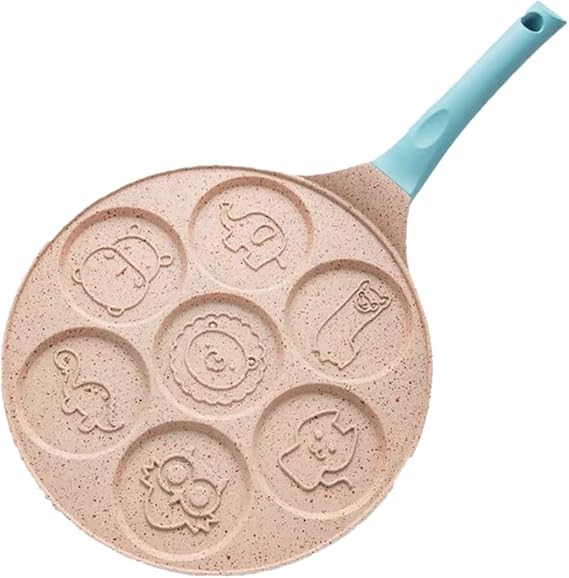 Frying Mould Multi-Function Wheel Pancake Pan Frying Pan Parts Seven-Hole Breakfast Animal Face Small Egg Dumpling