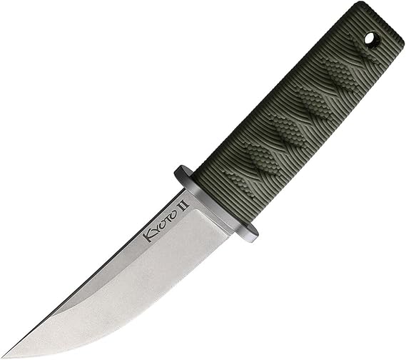 Cold Steel Kyoto II Fixed Blade Knife 3.38" Drop Point 8Cr13MoV Satin Blade Kray-Ex Handle OD Green
