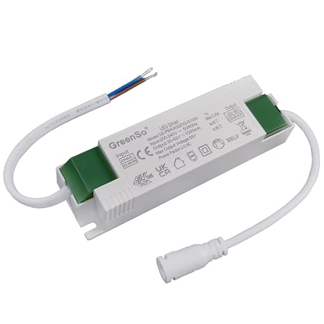 36-40W LED Driver Power Supply 200-240Vac to 30-42Vdc 1000mA Constant Current Transformer for Recessed Ceiling Flat LED Panel Lights 60x60, 120x30, 120x60cm, ENEC UKCA CE RoHS