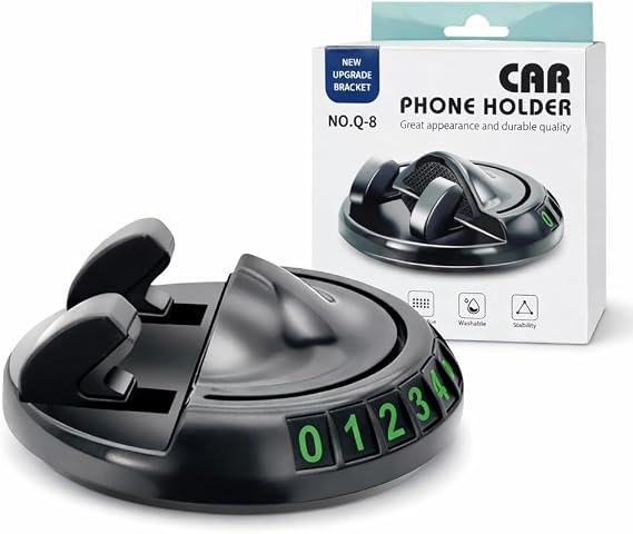 360° Dönebilen Yapışkanlı Numaratörlü Araç Telefon Tutucu