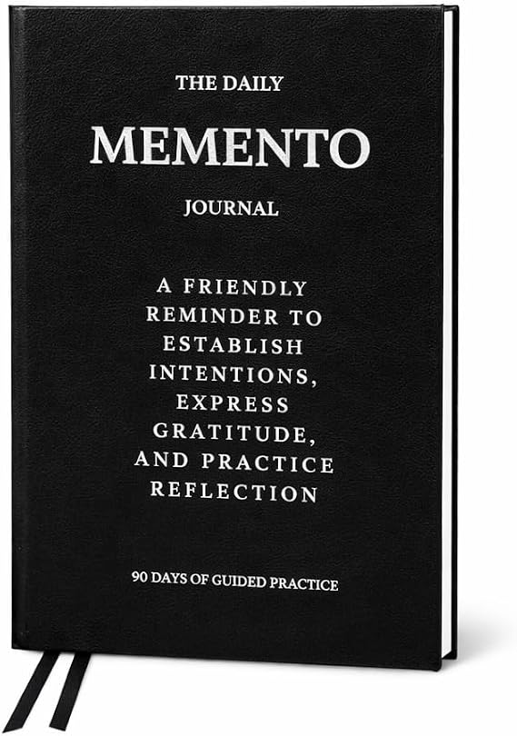 The Daily Memento Journal - 90 Day Guided Gratitude & Reflection Journal for Self Care, Mindfulness, Habit Tracking, and Personal Growth for Men & Women - THE SERENDIPITY WAY (Black)