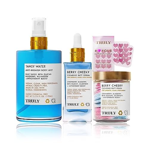 Truly Beauty Acne Treatment Bundle - Full Body Exfoliator with Pimple Patches and Hydrocolloid Back Patches