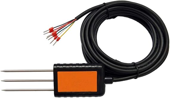 Taidacent SDI12 Soil EC Moisture Temperature Humidity Meter Tester Probe Soil Electric Conductivity Sensor 4-20mA/0-2V/RS485 Modbus (EC+RH, 0-2V Output)