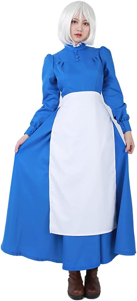 Miccostumes Women's Girl Blue Dress Cosplay Costume L