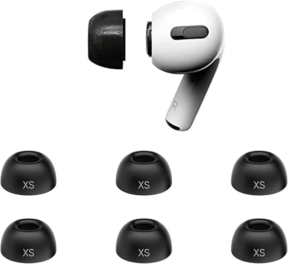 Zotech Extra Small Kids Size 3 Pairs Memory Foam Ear Tips for Apple Airpods Pro 1st & 2nd Gen (Black)