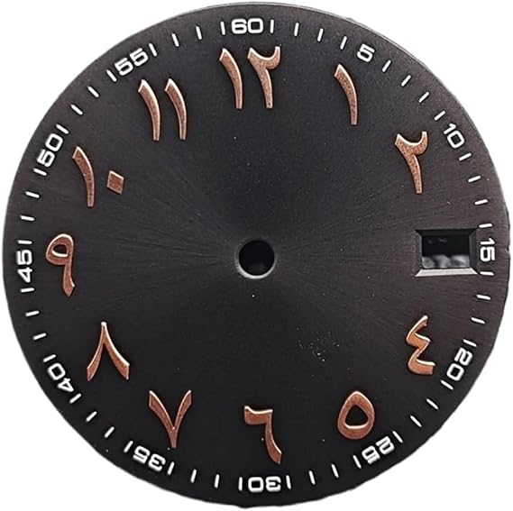 1PC Digital Dial 28.5mm Sun Textured Dial Watch Modification Accessories For NH35 Series Movements Date Watch Faces(Rose Black)