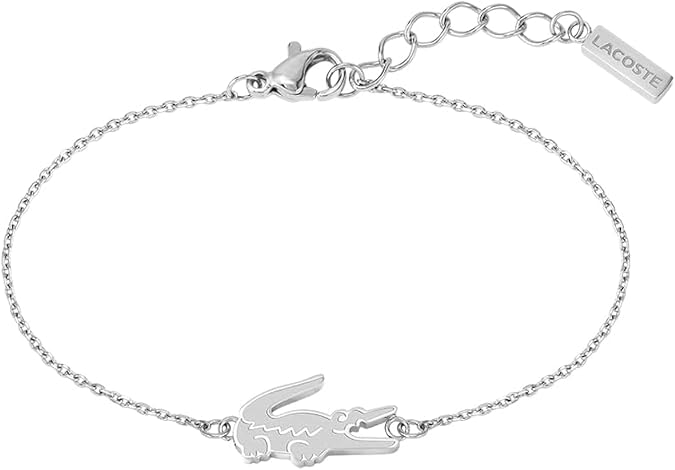 Lacoste Women's CROCODILE Collection Chain Bracelet available in silver, gold or carnation gold version