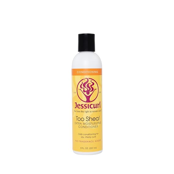 Jessicurl, Too Shea! Extra Moisturizing Conditioner for Curly Hair, No Fragrance Added, 8 Fl oz. Leave in Conditioner for Dry Hair, Anti Frizz Hair Products