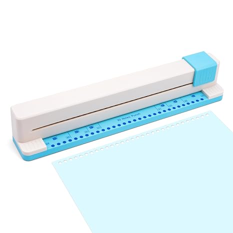 30 Hole Paper Punch, Binding Machine for Planner, A4 A5 A6 A7 B5 B6 B7 Book Binder Notebooks Loose Leaf Paper Punch Machine, Portable Adjustable Hole Puncher, 5-Sheet Capacity, for School, Office