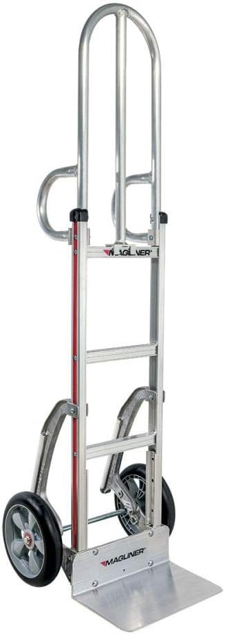 Magliner 2-Wheel Hand Truck with Dual Loop Handle, 14" x 9" Aluminum Nose, 10" x 2" Microcellular Foam Wheels, Stair Climbers, 500 lb. Capacity