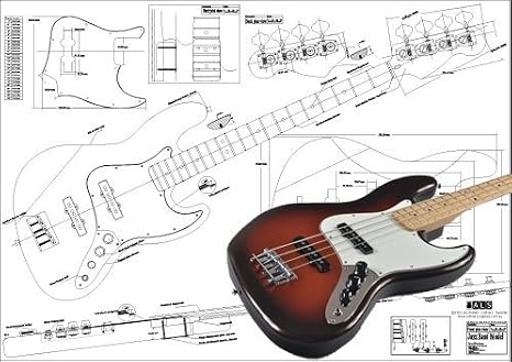 Plan of Fender Jazz Bass 4 String - Full Scale Print