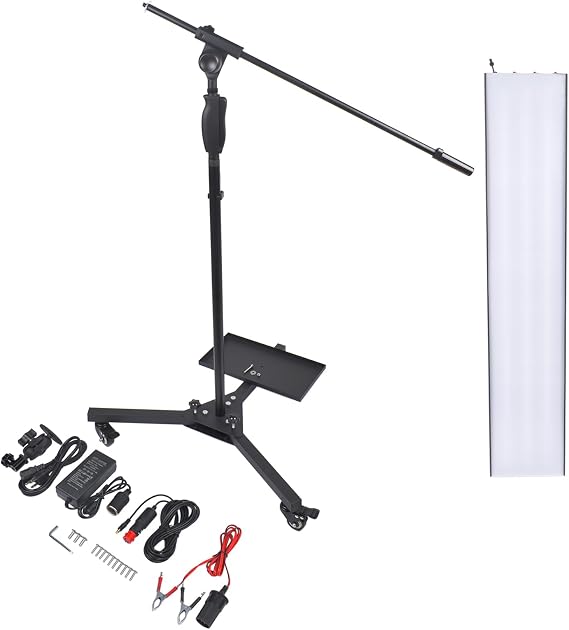 110V Car Paintless Dent Repair Tools PDR Light Board, PDR Light Led for Bump Repair, with Battery Case Auto Dent Removel Holder, 92x18cm Mustrod