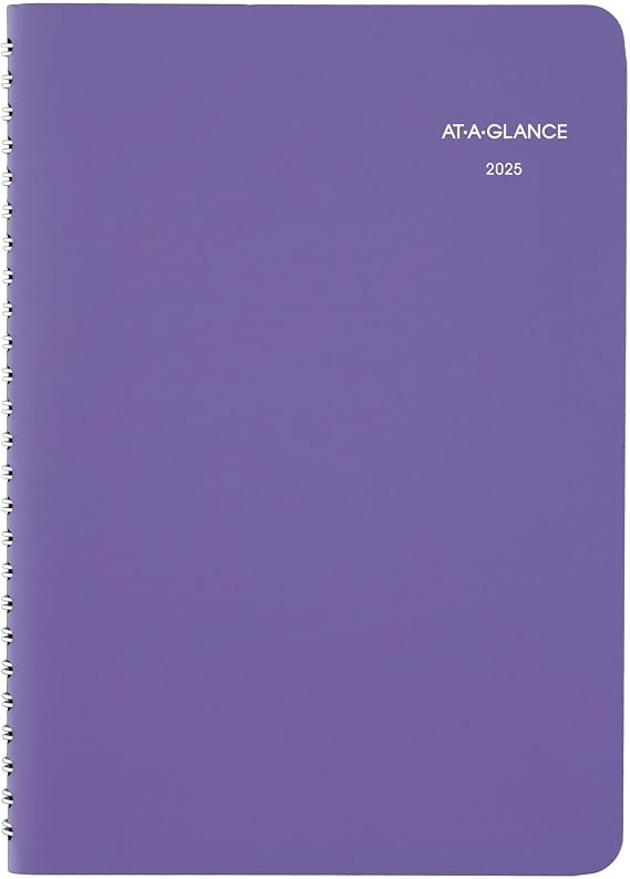 AT-A-GLANCE 2025 Appointment Book Planner, Weekly & Monthly, 5-1/2" x 8-1/2", Small, Beautiful Day, Lavender (938P-200-25)