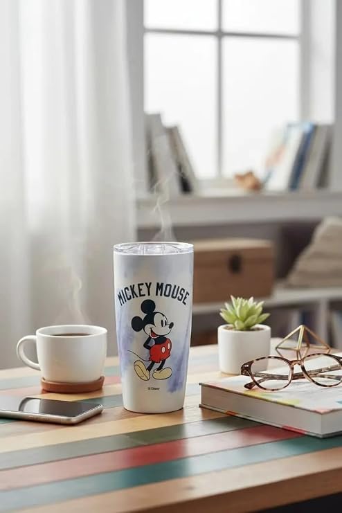 Miniso Mickey Mouse Lisanslı Batik Desenli Paslanmaz Çelik Bardak - 860 ml, 2015938411109