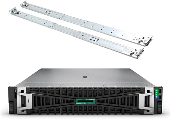 HPE ProLiant DL380 Gen11 2U Rack Server Bundle with Dual Xeon 4410y 12-Core 2GHz, 1TB DDR5 Memory, 61.44TB Enterprise SATA SSD Storage, RAID, Dual Power, iLO and Rail Kit