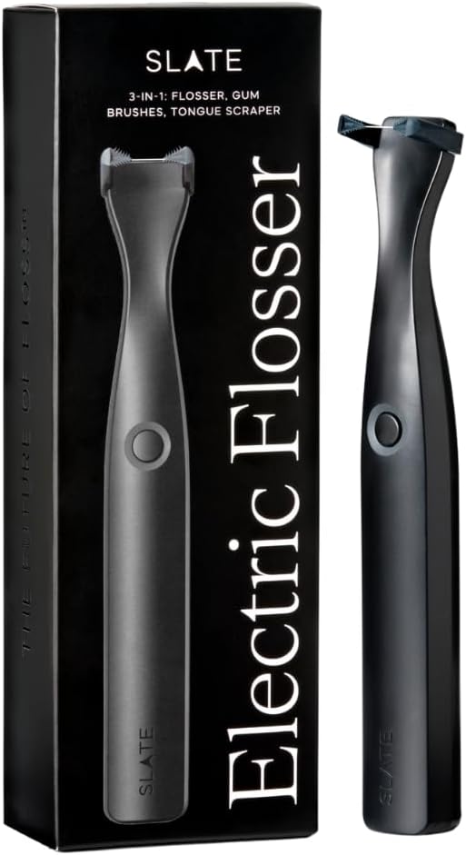 Slate Origin 3-in-1 Battery-Powered Electric Flosser, Dentist Invented