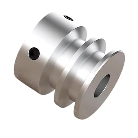 CHANCS V-Type Pulley 30mm OD 6mm(1/4") Fixed Bore Double Groove Pulley for Motor Drive Wheel 6mm(1/4") PU Round Belt