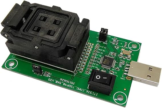 EMMC153 EMMC169 Test Socket USB Reader for 11.5 * 13 mm IC NAND Flash Test Data Recovery Programming Adapter 0.5mm Pitch
