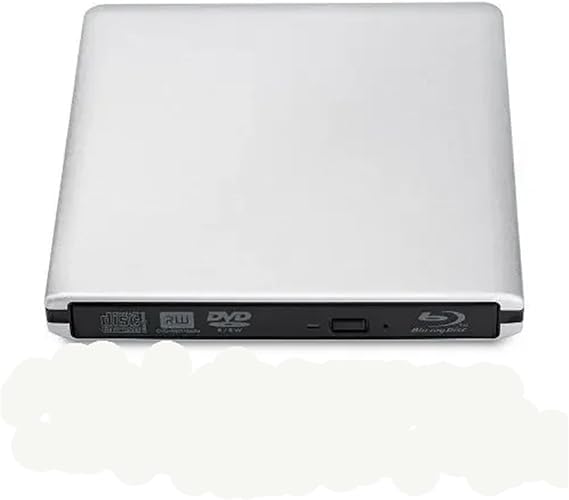 UHD 4K Blu-ray Burner USB3.0 External Optical DVD Drive Recorder 3D Blu-ray Player Writer Reader Fast and Convenient Silver,4K Burning