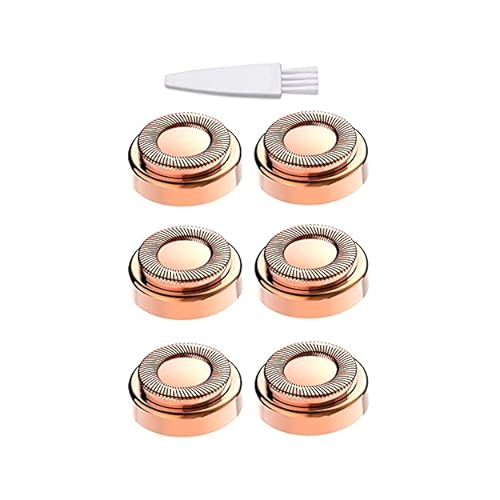 SKEIDO, Facial Hair Remover Replacement Heads, for Flawless Finishing Rose Gold-Plated Blade Head, Cover Perfect Touch and Smooth Finishing, As Seen On TV 6 Pcs Gold, Generation 1 Single Halo