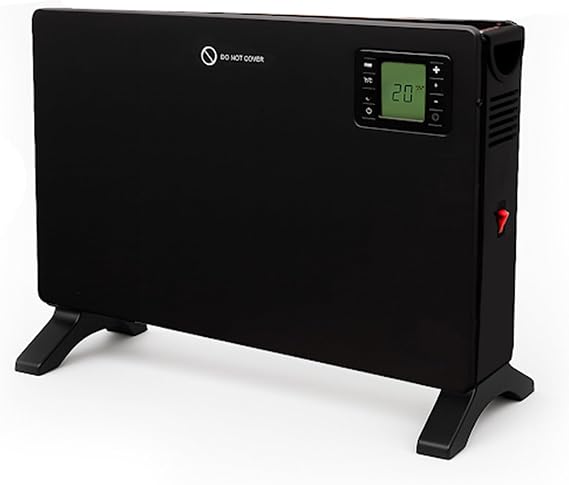 UR CHOICE Electric Convector Heater for Home with 3 Heat Settings (750W/1250W/2000W), Adjustable Thermostat, Overheat & Tip Over Protection, Portable Freestanding Fan Heater for Office & Bedroom