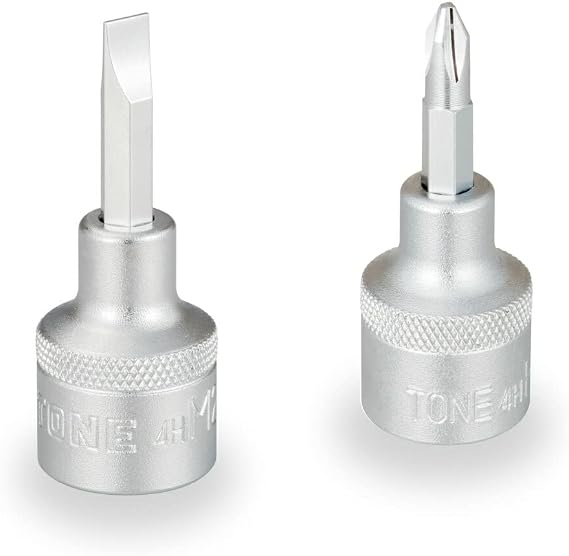TONE Driver Bit Socket 4H-M2 1/2" Inch Drive (-)0.8x6.0