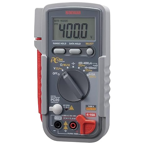 Japan Sanwa PC20 Digital Multimeters Voltmeter Hz Ohm NCV Capacitance Resistance Tester DMM/Data Processing (PC Link)(PC-20)