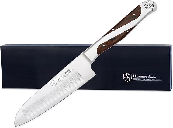 Hammer Stahl 4.5 Inch Japanese Style Santoku Knife High Carbon Stainless Steel Kitchen Knife | Razor Sharp Multipurpose Chopping Knife for Meat, Vegetable & Fruit with Ergonomic Handle & Gift Box